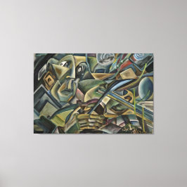 Spelman, kubistisk oljemålning canvastryck