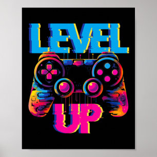 Spelnivå upp Spelkontroll Videospelsbild Poster