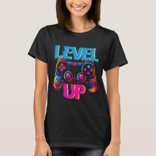 Spelnivå upp Spelkontroll Videospelsbild T Shirt