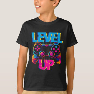 Spelnivå upp Spelkontroll Videospelsbild T Shirt