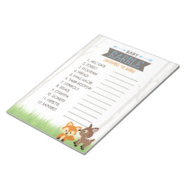 Spelpaket för blått skogsskö i ord anteckningsblock