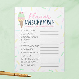 Spelpaket för isCream Flavor Unscramble Party Anteckningsblock