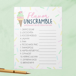 Spelpaket för isCream Flavor Unscramble Party Anteckningsblock