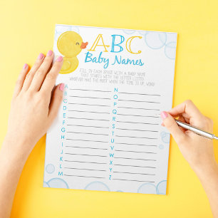 Spelpaketet Rubber Anka ABC Baby Namn Anteckningsblock