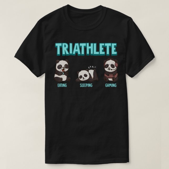Spelpanda Triathlete Eat Snedströmsspel T Shirt (Design framsida)
