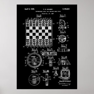 Spelpatent för schack och Checker Poster