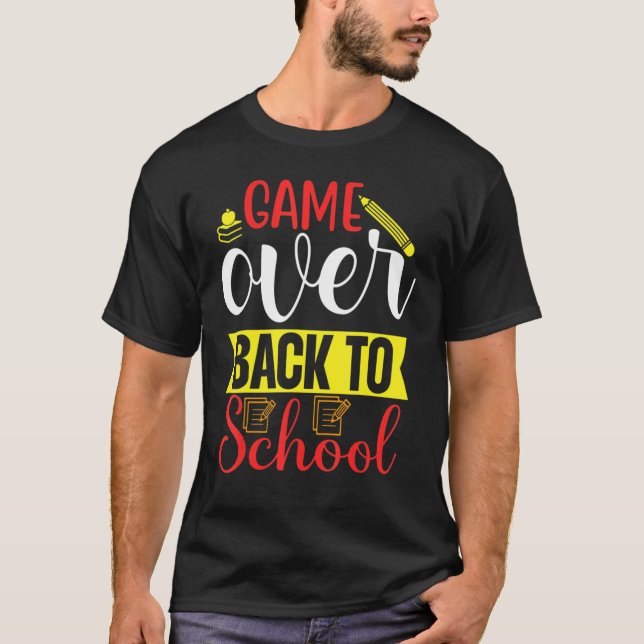 Spelpenna Bok över Back to school bärbara dator T Shirt (Framsida)
