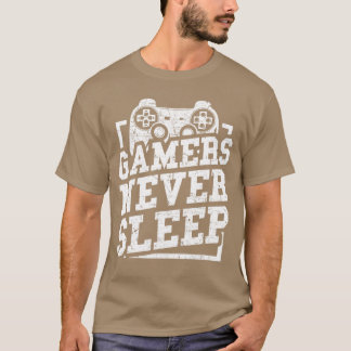 Spelpresenter Roliga Spelare sover aldrig Dataspel T Shirt