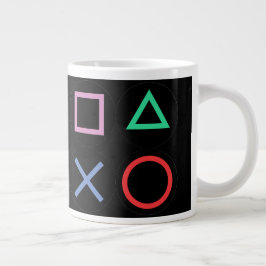 Spelrelaterad mugg – Pixels Power Play Neon-kaffek Jumbo Mugg