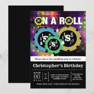 Spelroulett chip vegas party disco inbjudningar