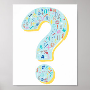 Spelrumsbild Nyfiket frågetecken Poster