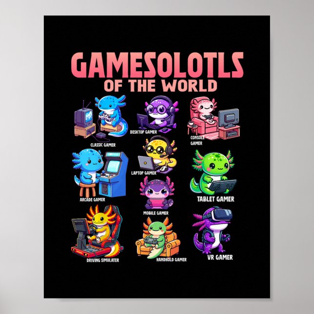Spelsalamandrar Från Hela Världen Diverse Spelare  Poster (Framsidan)