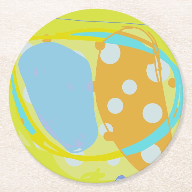 Spelsam, flerfärgad Papper Underlägg med abstrakt (Framsidan)