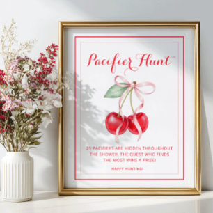Spelsignatur för Cherry Baby Shower Nappar Hunt-ma Poster