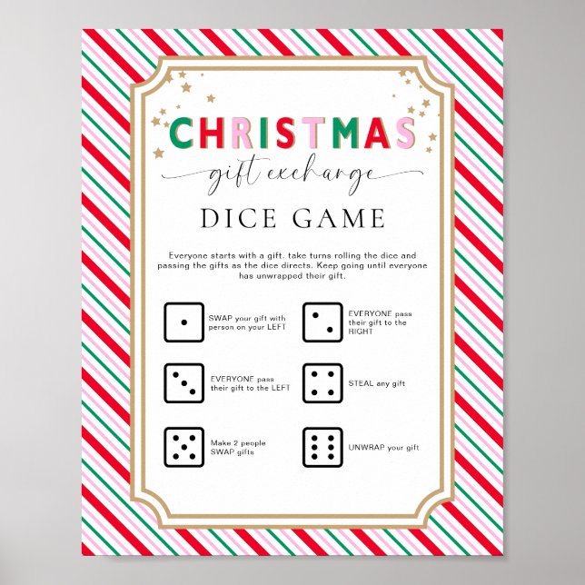 Spelsignatur för julklapp i Exchange Dice Poster (Framsidan)