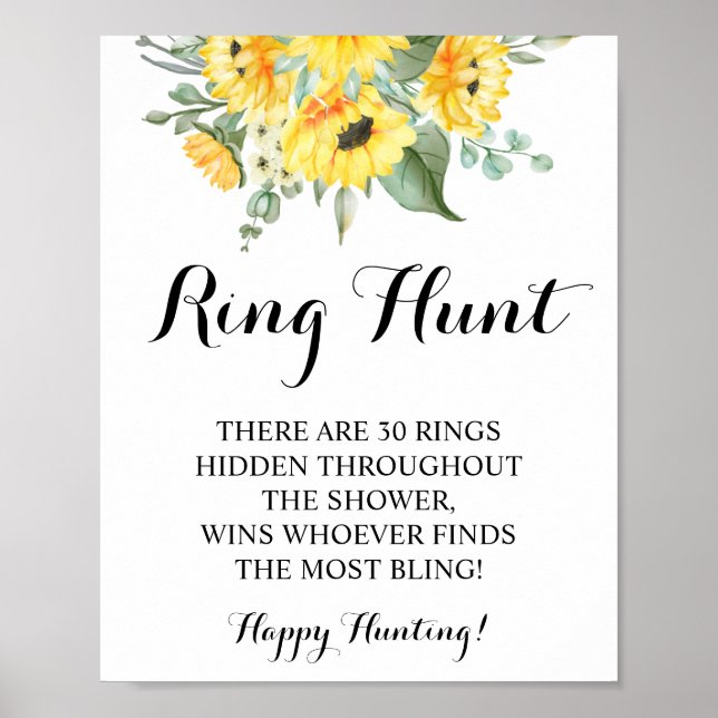 Spelsignatur för Möhippan ring Hunt Sunblommblommo Poster (Framsidan)