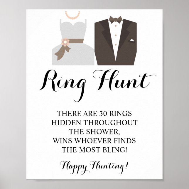 Spelsignatur för ring Hunt Bride & Groom Möhippa Poster (Framsidan)