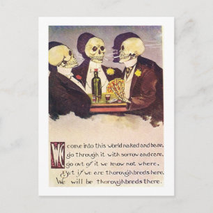 Spelskelett vintage bild vykort