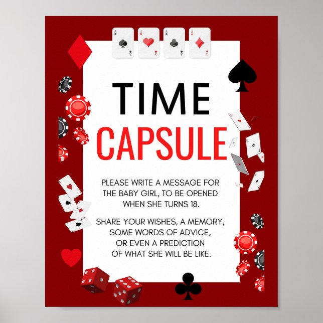 Spelskylt för Ace Casino Baby Shower Poster (Framsidan)