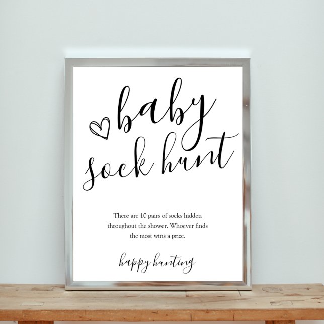 Spelskylt för Baby Sock Hunt Baby Shower Poster (Skapare uppladdad)