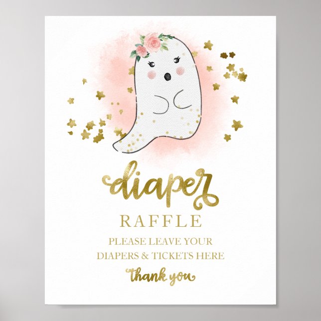 Spelskylt för babyskor Rosa Guld Poster (Framsidan)