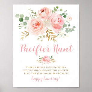 Spelskylt för nappar Hunt Baby Shower Poster