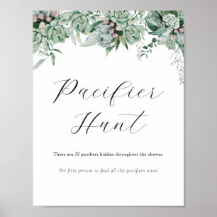 Spelskylt för nappar Hunt Baby Shower Poster