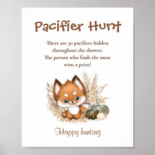 Spelskylt för nappar Hunt Fall Baby Shower Poster