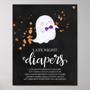 Spelskylt för sena kvällspapper Babykläder Poster
