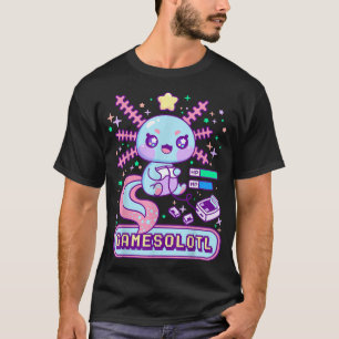 Spelsolotl Spelare Aolotl Kawaii Söt Anime Pastell T Shirt