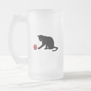 Spelspel för Cat Rolling Dice RPG-roll Frostat Ölglas