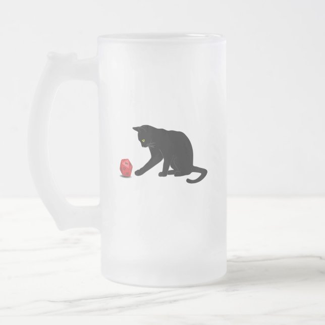 Spelspel för Cat Rolling Dice RPG-roll Frostat Ölglas (Vänster)