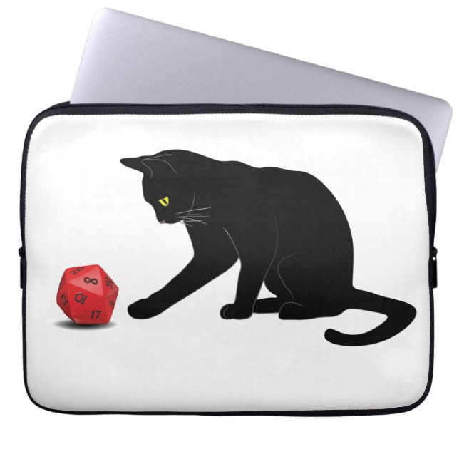 Spelspel för Cat Rolling Dice RPG-roll Laptop Fodral (Framsidan)