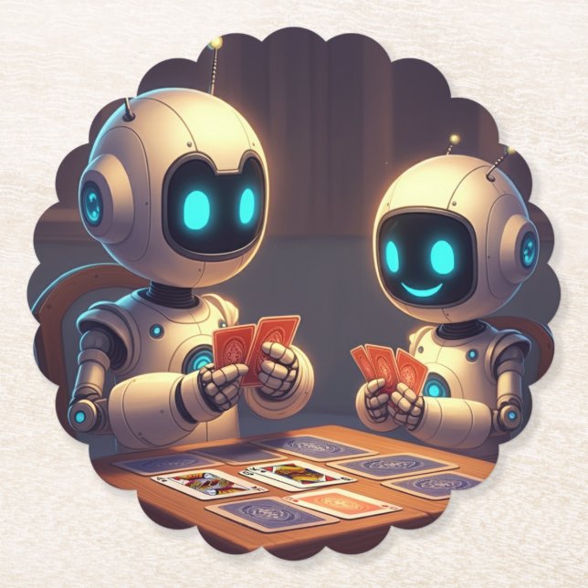 Spelspel för Cute Robots Underlägg Papper (Framsida)