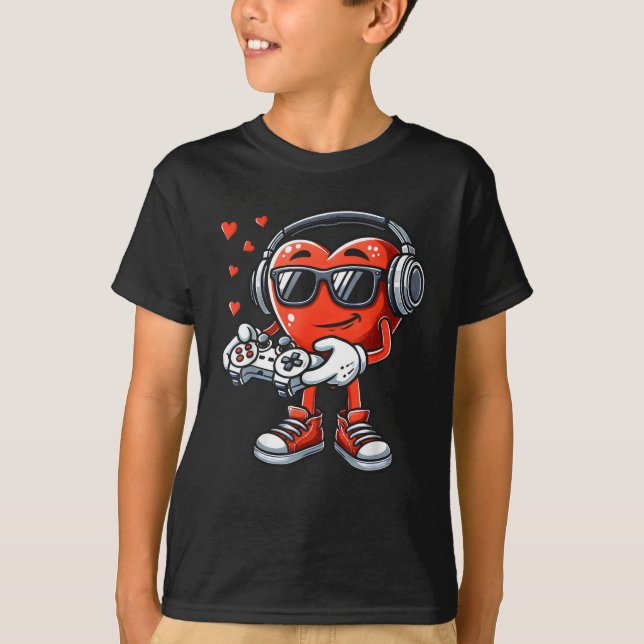 Spelspel för Valentines day i Cute Heart-spel T Shirt (Framsida)