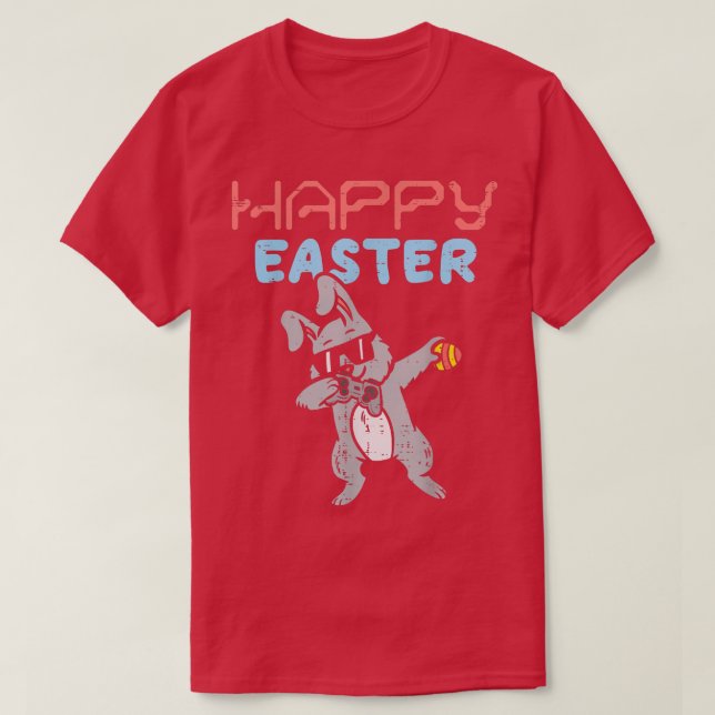 Spelspel för videospel i glad påsk Bunny Dab Dance T Shirt (Design framsida)