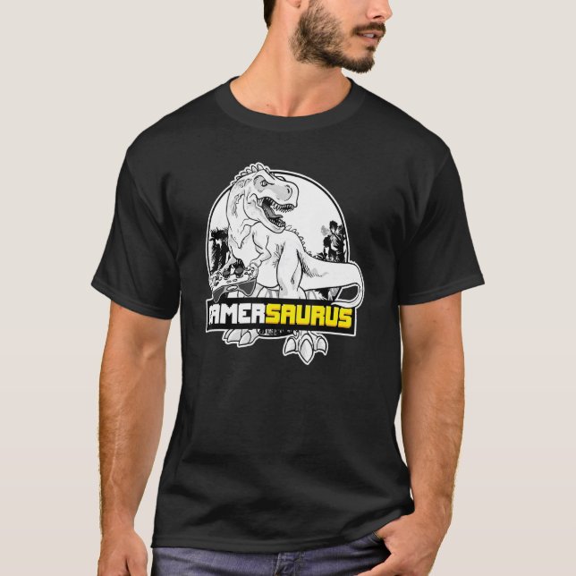 Spelspel i Gamersaurus Dinosaur Video Game T Shirt (Framsida)