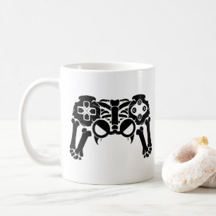 Spelspel i Halloween Spooky Skeleton Gamer Control Kaffemugg