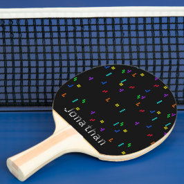 Spelspel med färgstarka Retro Block Puzzle Play Pingisracket