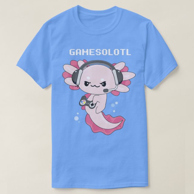 Spelspel - olotl Axolotl spelar spel Axo T Shirt (Design framsida)