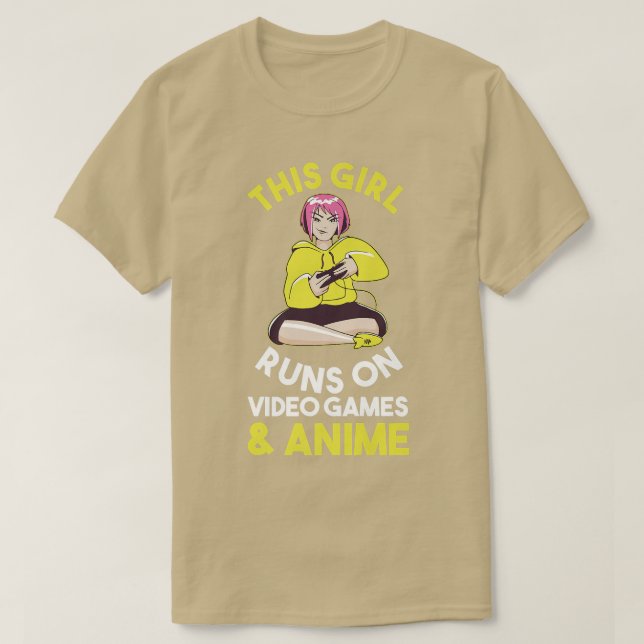 Spelspel Spelare Anime Premium  T Shirt (Design framsida)