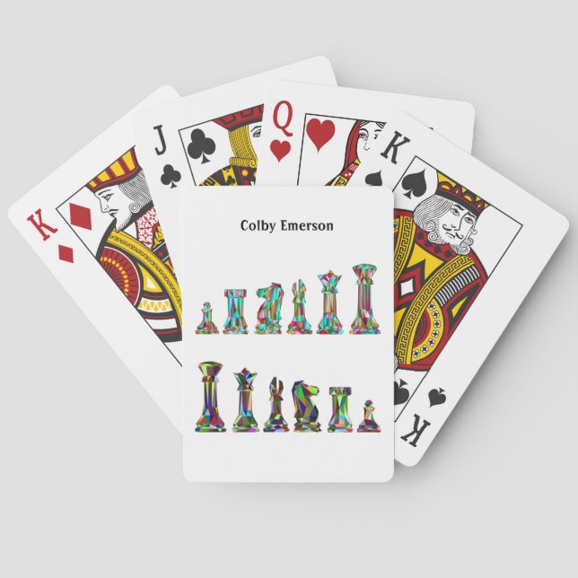 Spelspelare Regnbåge Färg Chess Delar set Casinokort (Baksidan)