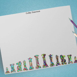 Spelspelare Regnbåge Färg Chess Delara anteckninga Anteckningsblock