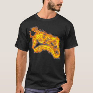 Spelspelaren Flame Video Game Gamer för brandspels T Shirt