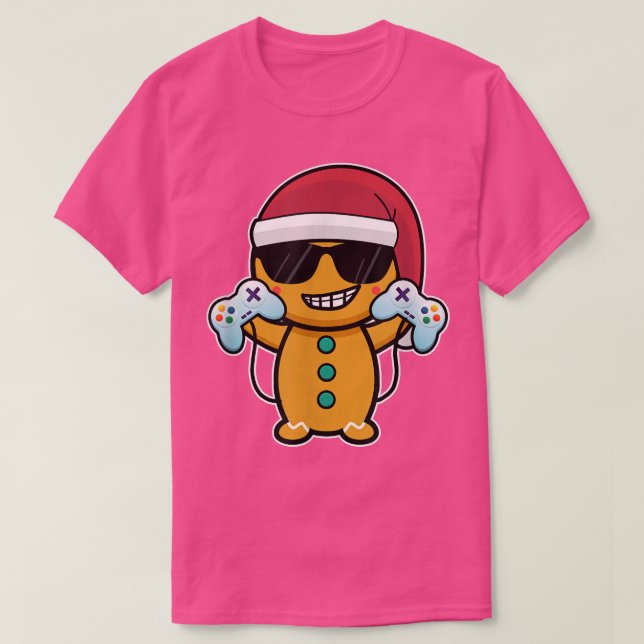 Spelspelaren för julvideo Boys Kids Gamer-spel T Shirt (Design framsida)