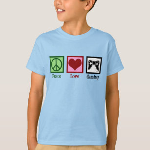 Spelspelaren Kärlek Peace Cute Video Game Player T Shirt