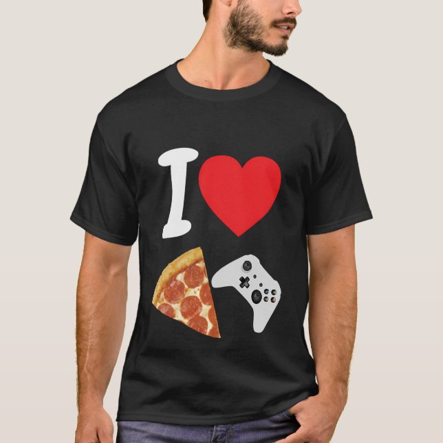 Spelspelaren Kärlek Pizza Cheese Segce Control T Shirt (Framsida)