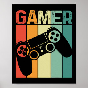 Spelspelaren Retro Gamer Gaming Addict Boy Girl Ma Poster