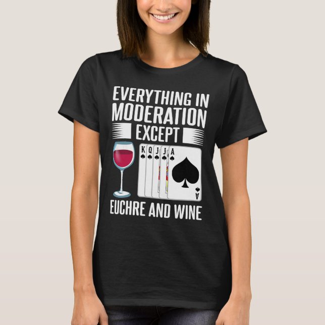 Spelspelaren Vin i Euchre Card T Shirt (Framsida)