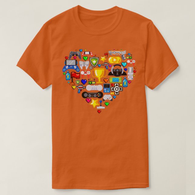 Spelspelarkontroll för videospel Heart Shape Game  T Shirt (Design framsida)
